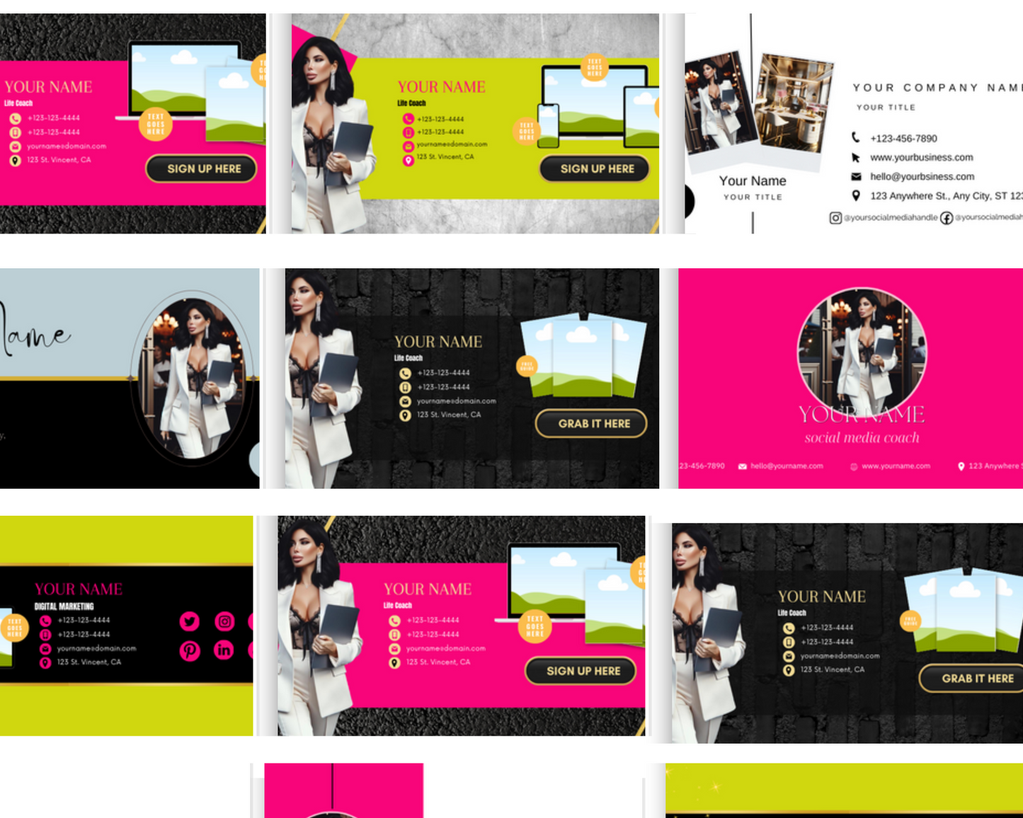 Elevate Your Email Game: 11 Canva Signature Email Templates with Reselling Rights and Full Rebranding