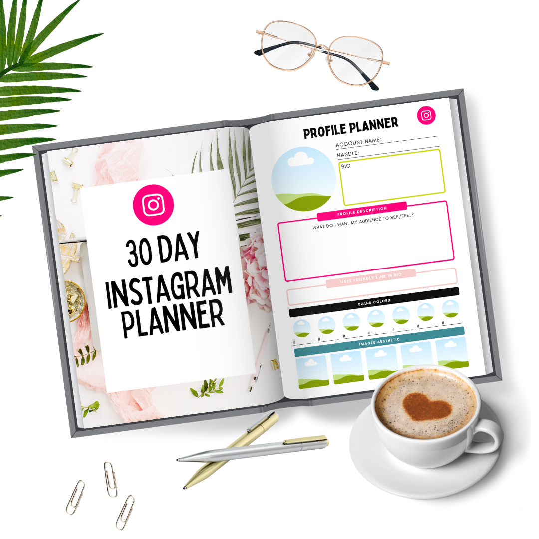 π± Instagram 30 Day Planner Template with PLR rights