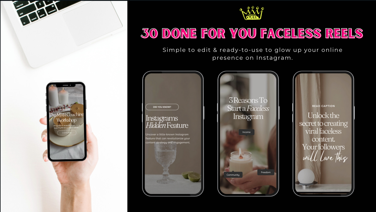 30 Faceless Reels with Content - MRR