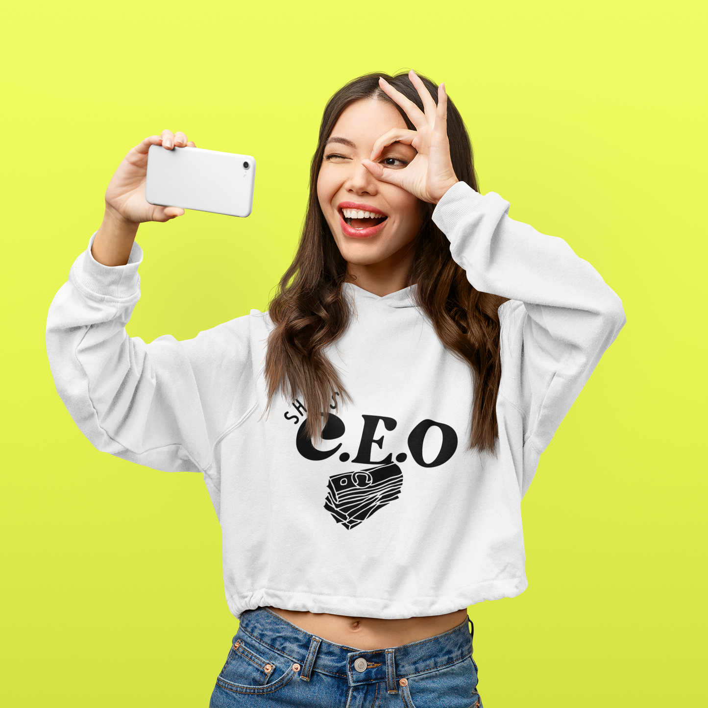 She is CEO Crop Hoodie