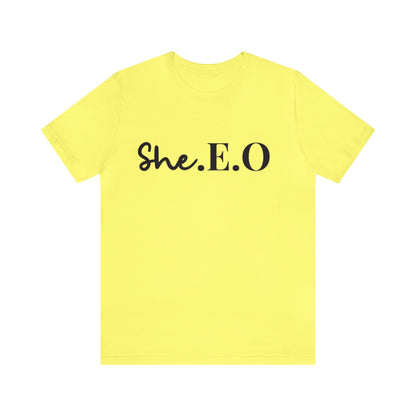 Elevate Your Style with the Classic She.E.O Short Sleeve Tee! 👑