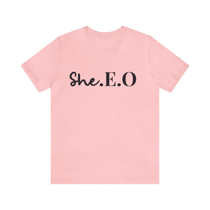 Elevate Your Style with the Classic She.E.O Short Sleeve Tee! 👑
