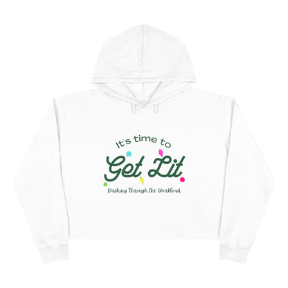 Get Lit Holiday' Crop Hoodie