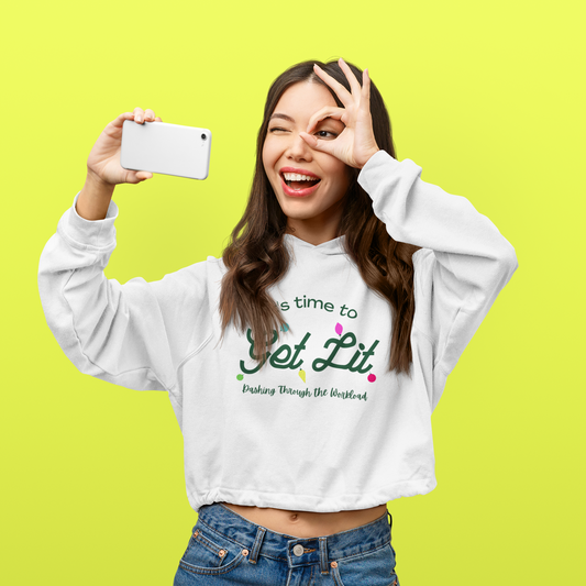 Get Lit Holiday' Crop Hoodie