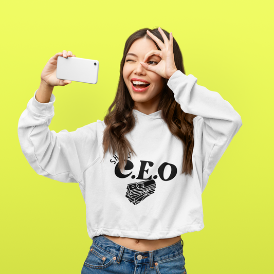 She is CEO Crop Hoodie